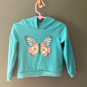 Carters green butterfly hoodie sweatshirt 2T